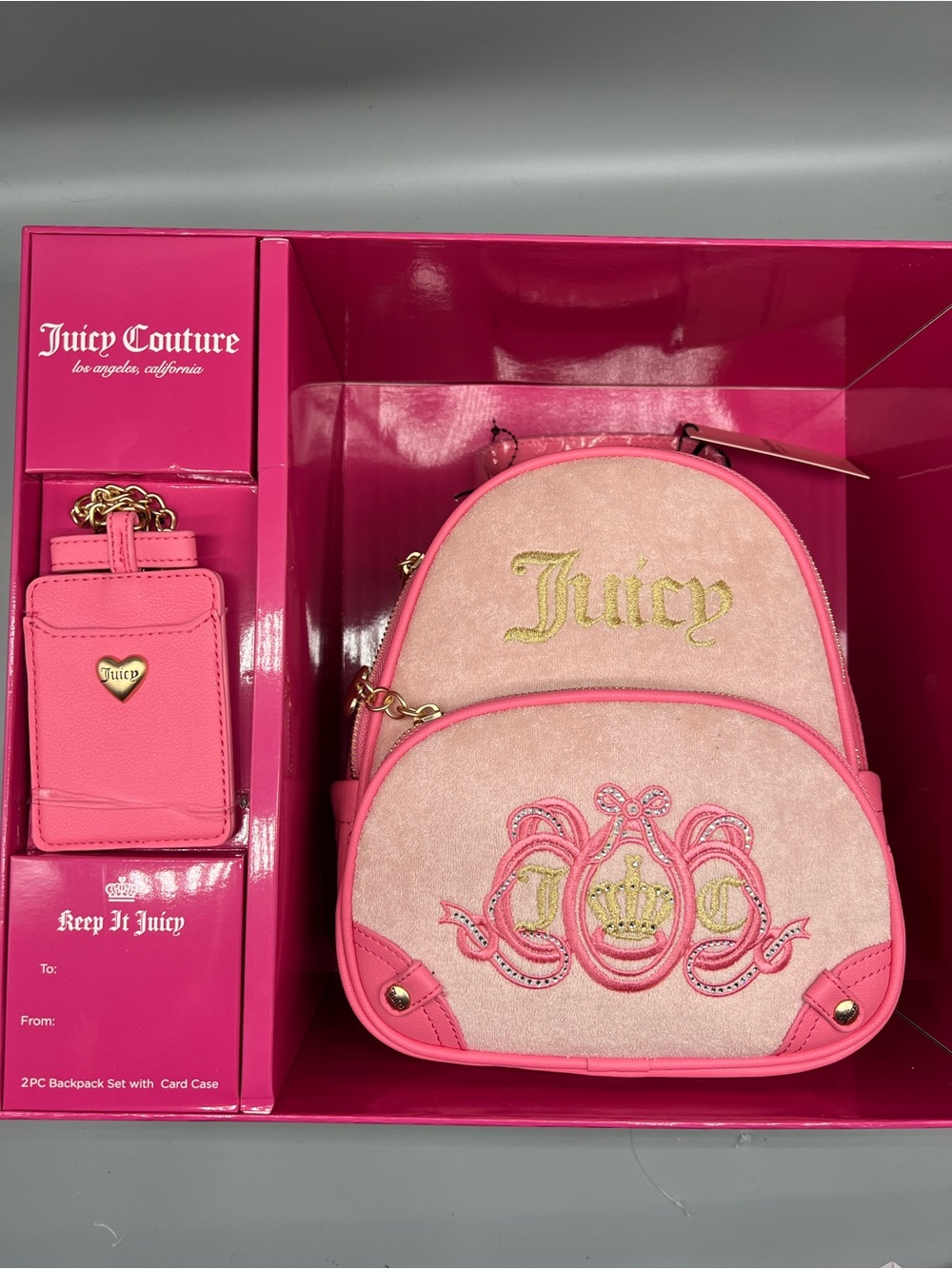 Juicy couture heritage backpack gift set